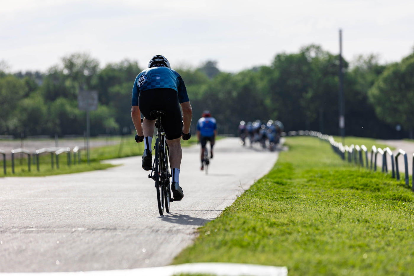 Cyclists in a Marathon Cycling to the Finish Line